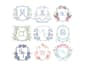 design wedding logo with monogram, initial letters and boho, botanical elements