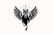 design weird iconic figurehead pirate ship pegasus logo