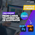 convert canva design to PSD or illustrator with eiditable file