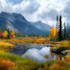 create digital oil paint style landscape art