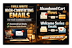 write abandoned cart, welcome series emails ecommerce
