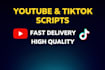 write engaging scripts for youtube tiktok and reels
