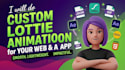 create a professional lottie json and GIF animations for web and apps