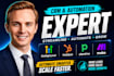 set up gohighlevel sales funnel hubspot crm pipedrive asana automation workflows