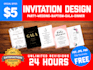 design invitations for wedding, birthday, baptism, or gala