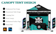 do design tent, table cover, flag and canopy tent