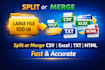 split or merge large CSV, excel, txt, HTML files using python