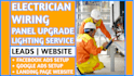 generate electrician, wiring, panel upgrade, lighting service leads and website