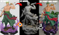 convert 2d image to 3d model 3d miniature action figure stl figurine 3d printing
