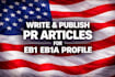 write and publish PR articles for eb1 eb1a profile