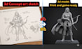 convert your 2d character design into 3d model from 2d character art
