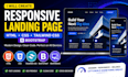 create a responsive landing page HTML, CSS, tailwind