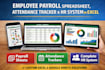 create employee payroll spreadsheet, attendance tracker and HR system in excel