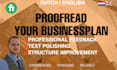 proofread and review your business plan professionally