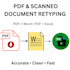 retype PDF and scanned documents into word or excel