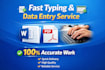 professional typing service and data entry