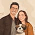 illustrate a romantic family couple portrait