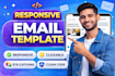 create responsive html email template figma, psd, ai, xd, to html template