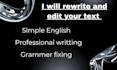 proofread rewrite and simplify english text
