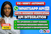 fix verify automate whatsapp api meta business verification api integration