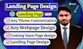 develop website landing page design, website one page design, webpage design