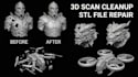 do stl file repair, edit obj file, custom 3d model file modification, mesh fix