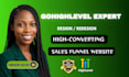 build gohighlevel sales funnel, landing page, gohighlevel website expert