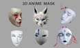 create 3d print and  paint anime mask and props model