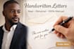 write and deliver beautiful handwritten letters or messages