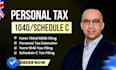 prepare form 1040, schedule c tax return and maximize deductions fast