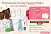 make pattern grading, sewing pattern for any garment in dxf and pdf