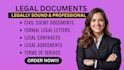 draft legal documents as your lawyer