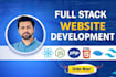 do custom website development as full stack developer, front end developer