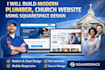 build modern plumber website, church website using quarespace website design