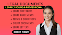 draft terms and conditions, privacy policy