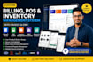 build a custom biling, pos, inventory management system with invoice and CRM