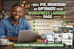 fix and optimize wordpress landing page for better conversions