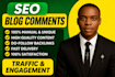 write SEO blog comments and engaging website comments for traffic and backlinks