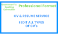 professionally proofread and edit your CV and resume