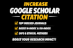 increase google scholar citation in top indexed journal