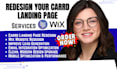 redesign carrd website for mordern look, carrd landing page, wix website design
