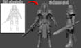 convert 2d to 3d model, stl file repair, 3d sculpt for 3d printing and painting