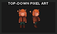 design top down pixel art characters and 4 way animations