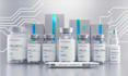 design peptide vial label, sarms label spray supplement label with 3d mockup