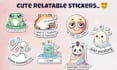 design cute relatable student and animal printable stickers