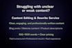 edit, rewrite and improve your content for clarity and impact