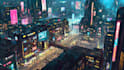do cyberpunk scifi futuristic city