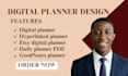 hyperlink planner, digital planner, etsy digital planner, planner, ebook design