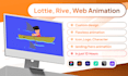create character mascot rive, lottie animations web and app