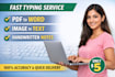 do fast typing work, PDF to word, image to text